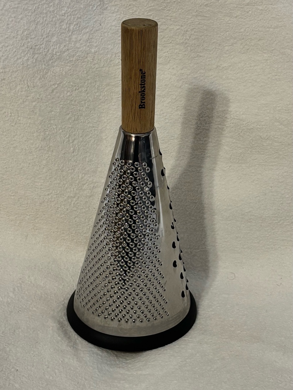 Brookstone Cone Grater with Wood Handle and Black Base